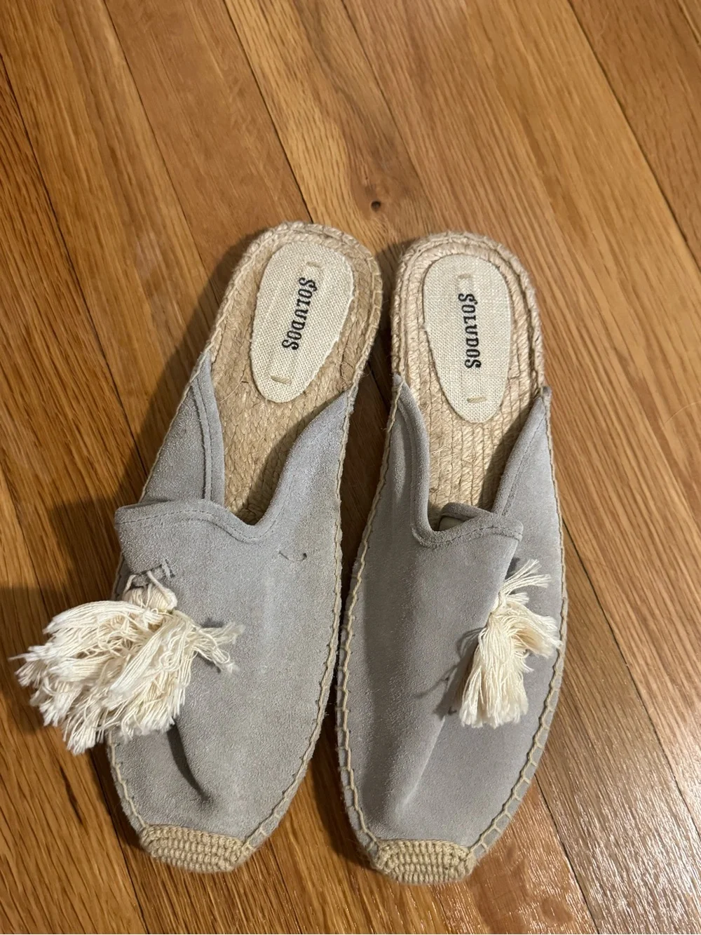Soludos Women's blue grey Tassel Espadrille Slip-On Mules